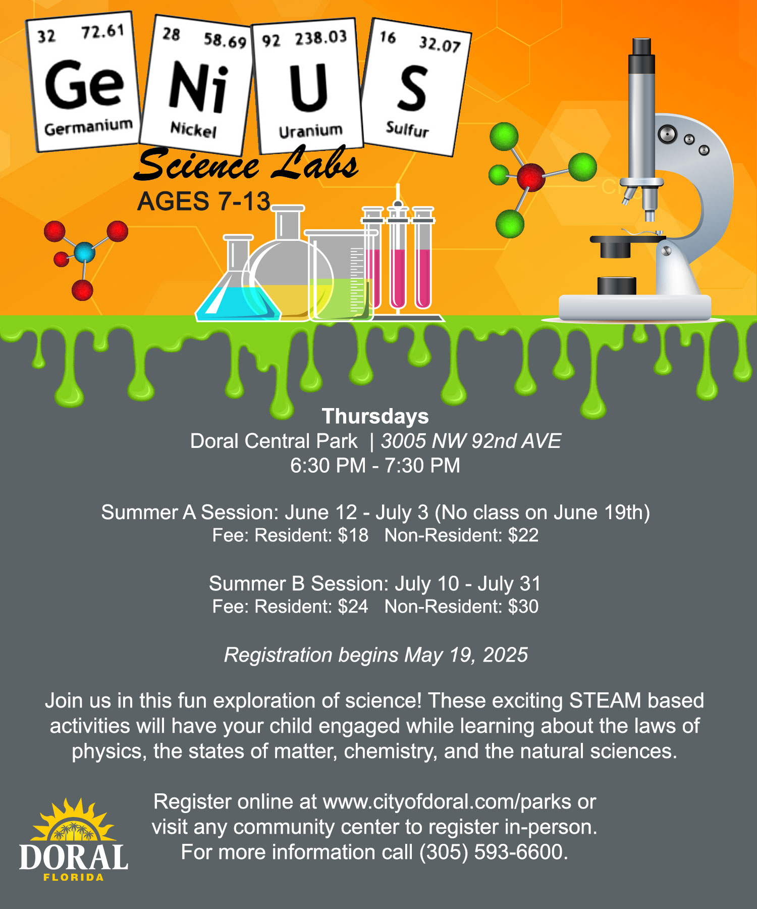 Genius Science Lab Fall Doral Glades Park
