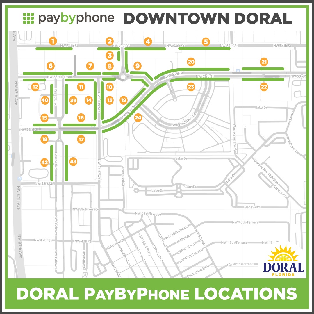 Doral MPA Parking Map Locations