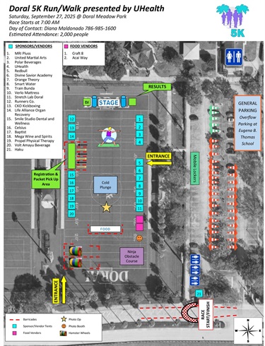 2025 Doral 5K Event Site Map