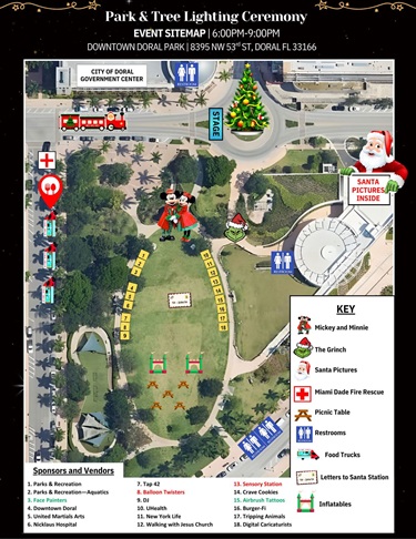 Park and Tree Lighting Ceremony Event Sitemap