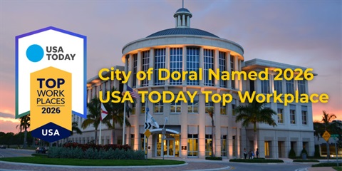 City of Doral Named a 2026 USA TODAY Top Workplaces Award Winner