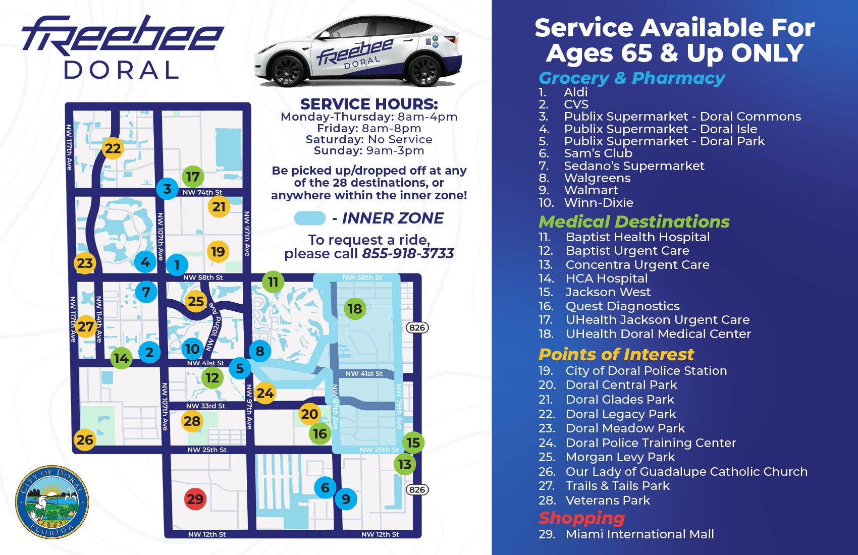 Doral Freebee Senior Map English