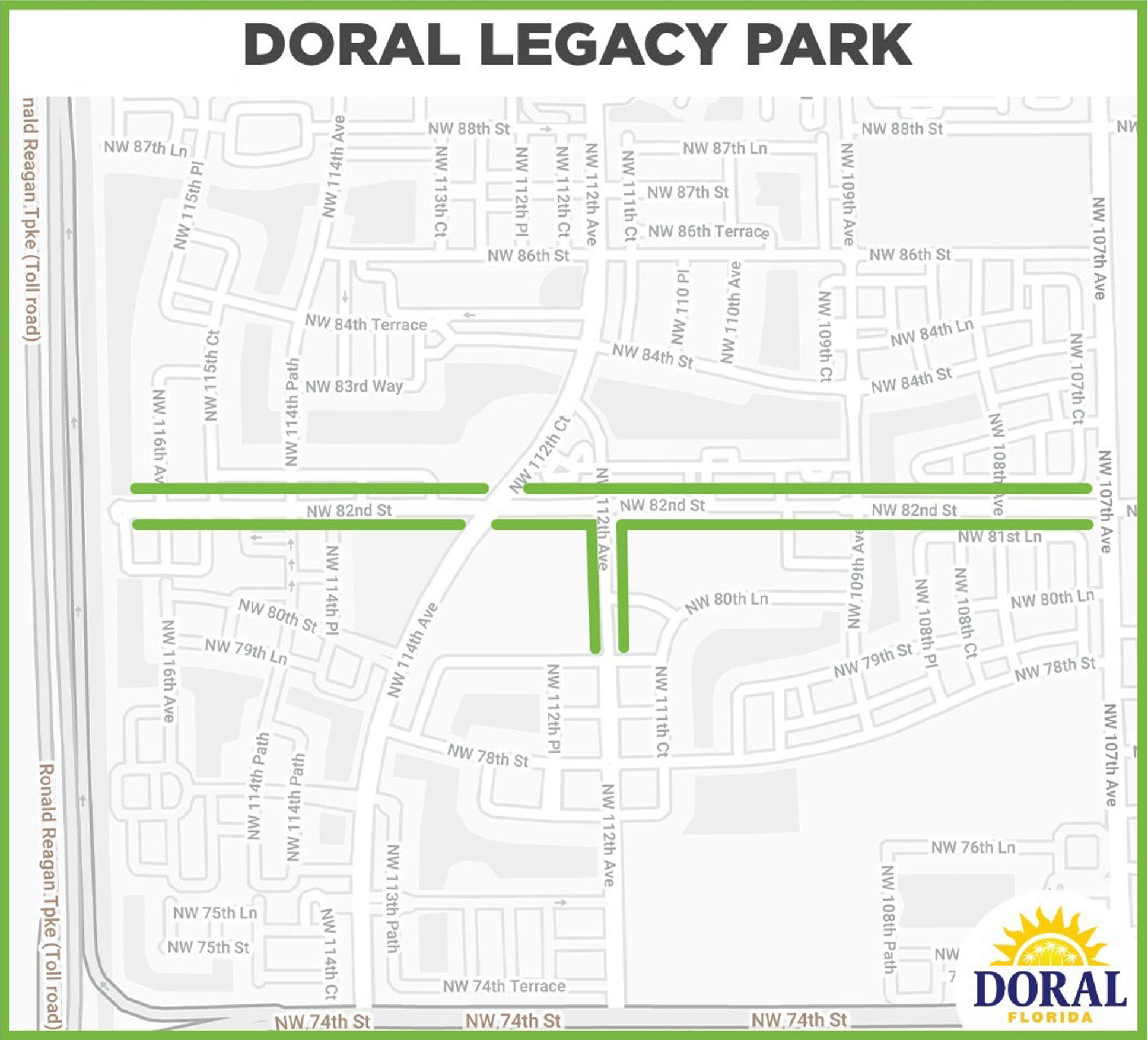 Doral Legacy Park Parking Map